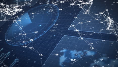 animación del procesamiento de datos a través de redes de conexiones