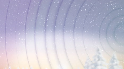 falling snowflakes over pastel gradient with curved lines, creating animation effect