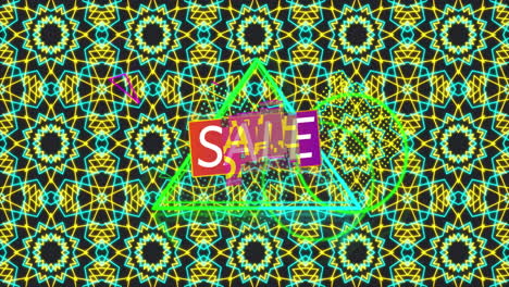 animación del texto de venta sobre las formas