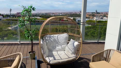 lisbon portugal city skyline view from rooftop balcony, urban retreat home