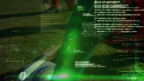 animation of data processing over football players