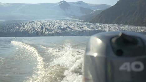 iceland glacier lake by boat