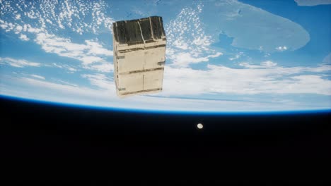 old wood box on earth orbit