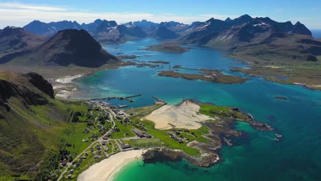 Beach-Lofoten-islands-is-an-archipelago-in-the-county-of-Nordland,-Norway.