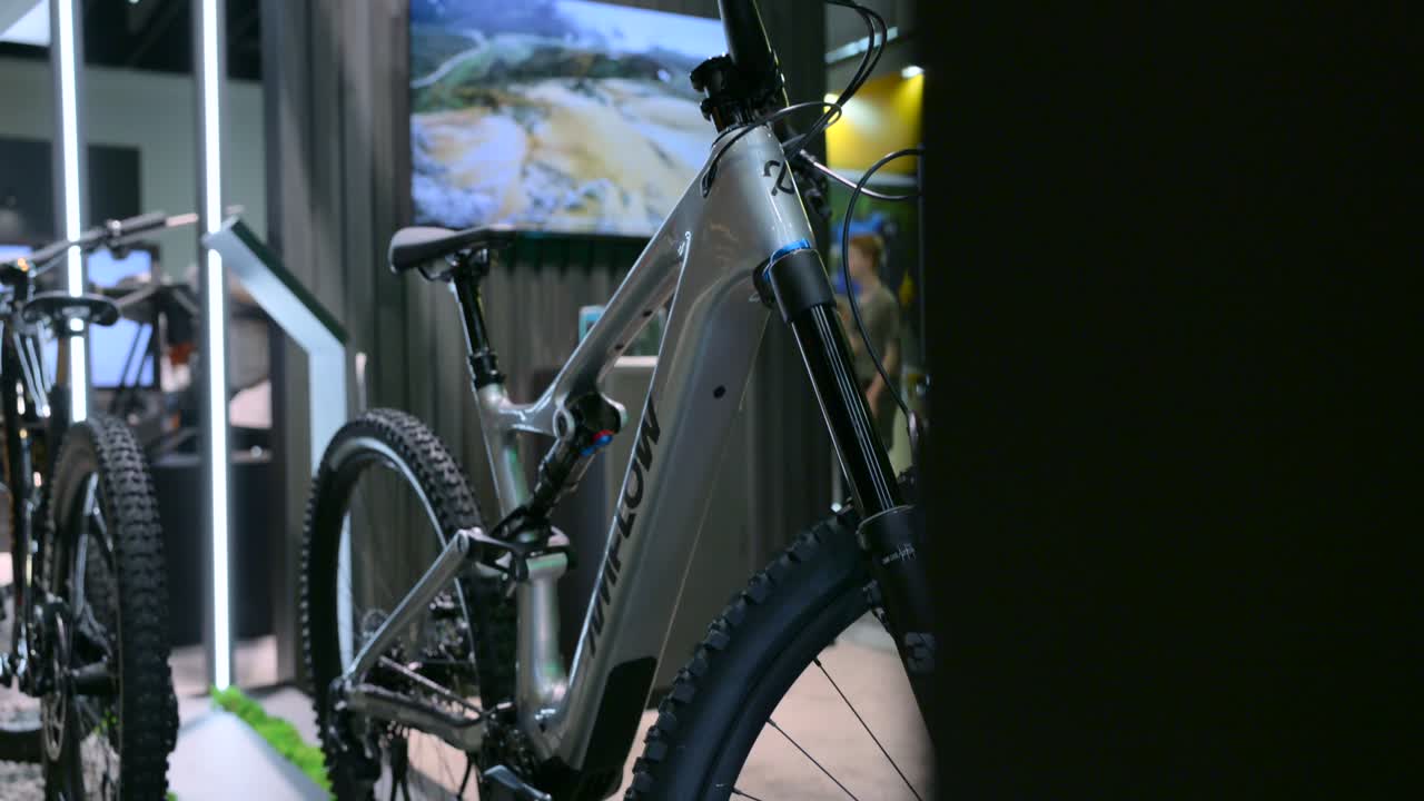 New Electric Mountain Bike Models at a Bike Show