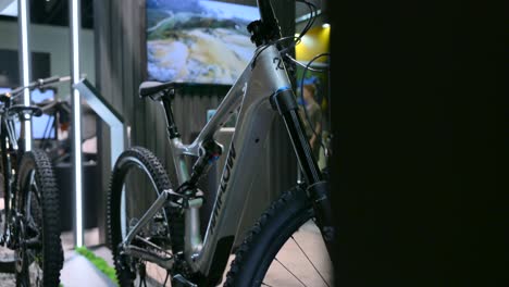 new electric mountain bike models at a bike show