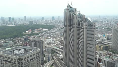 still aerial view of tokyo city buildings