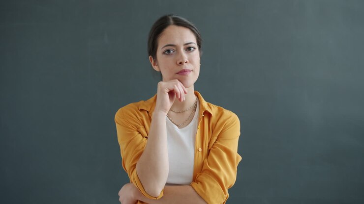 Woman expressing different emotions