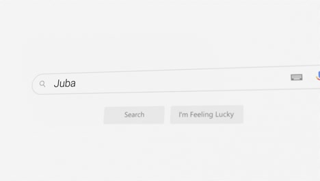 searching for juba on internet browser