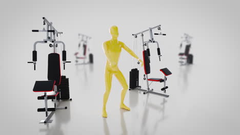 gym guy exercise and doing sport infinite loop