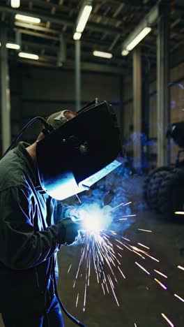 welding operation in a workshop