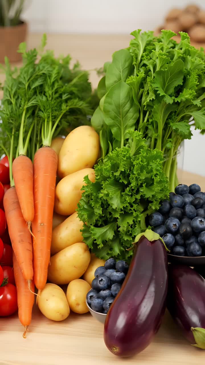 Fresh Organic Fruits and Vegetables 4K