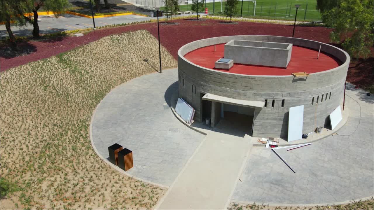 A drone view of a Construction park in Mexico