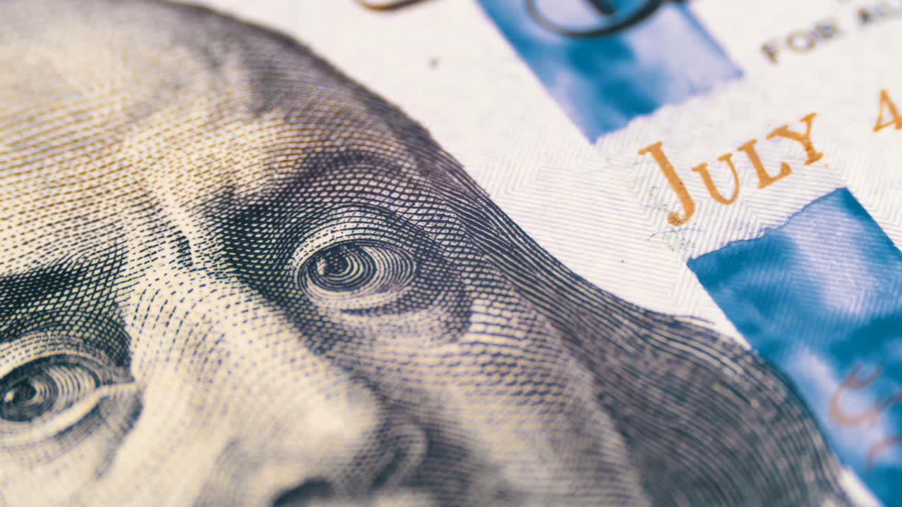 벤자민 프랭클린 대통령의 초상화 100달러 지폐