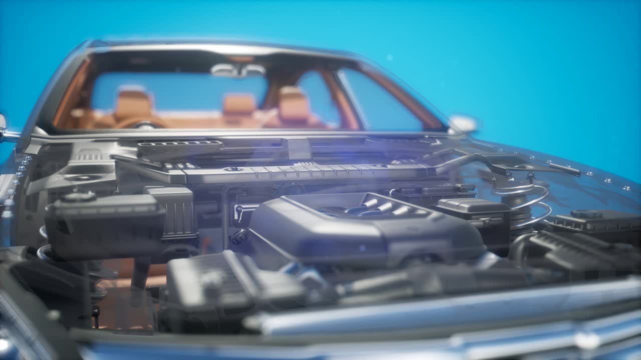 자세한 자동차 엔진 및 다른 부품