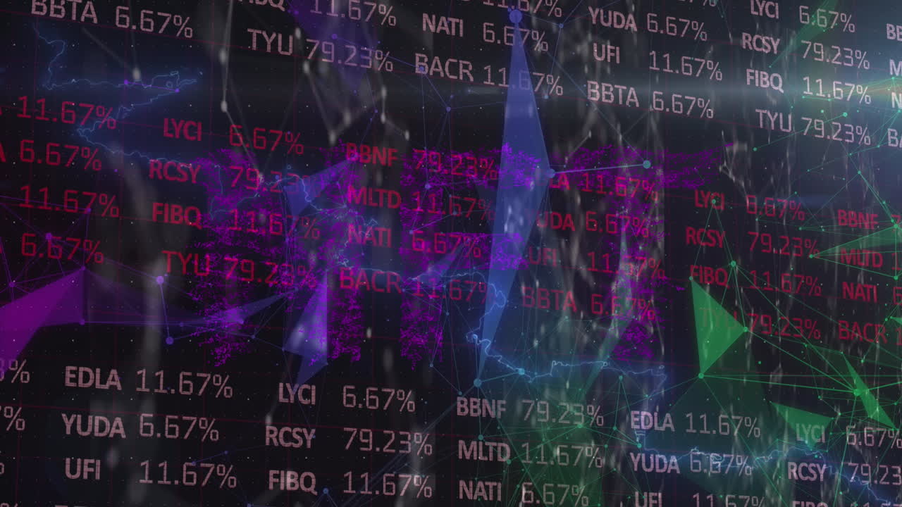 animación de senderos de luz con conexiones y procesamiento de datos sobre fondo negro.