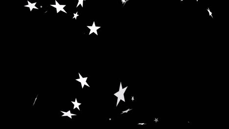 animation of christmas stars falling over black background