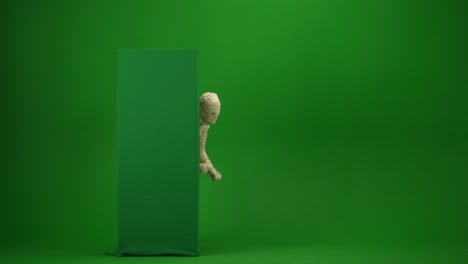 mummy costume on green screen for special effects