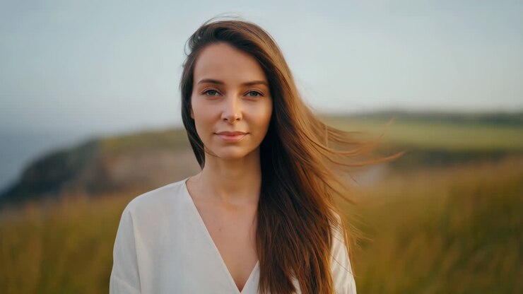 Portrait of a beautiful woman in nature