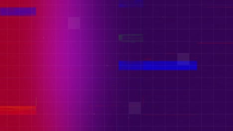 animation of scrambled tv against be color grid pattern