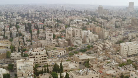 Drone-shot-over-Amman---Jordan,-June-2019