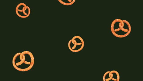 animación de productos de pastelería de pretzels frescos