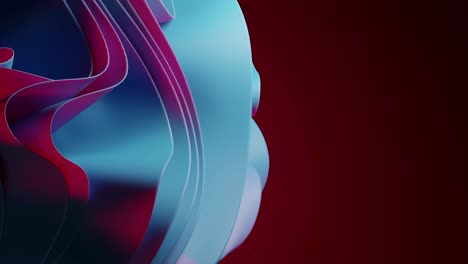 arte abstracto de formas fluidas rojo y azul
