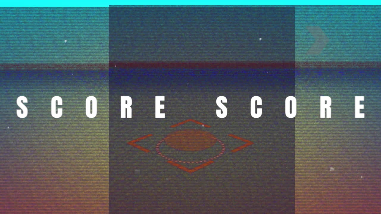 Animation of high score text over screen with glitch