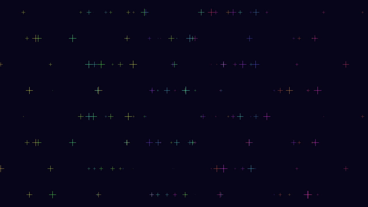 네온 무지개 색종이와 십자가 패턴