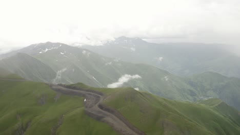 great caucasus mountain range at the alpine village of roshka in georgia