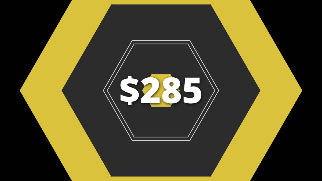 This graphic illustrates a price of $285 emphasizing visual appeal and clarity in digital marketplaces