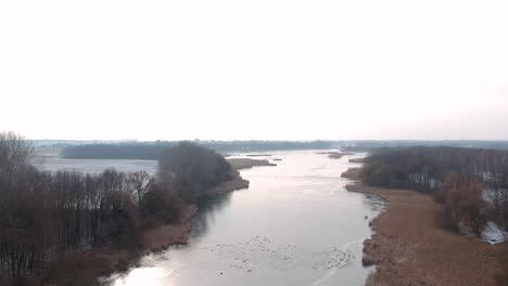 Imágenes-De-Drones-En-El-Lago-Kis-balaton-En-Invierno