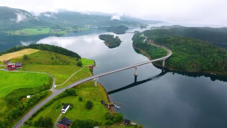 beautiful nature norway natural landscape aerial footage.