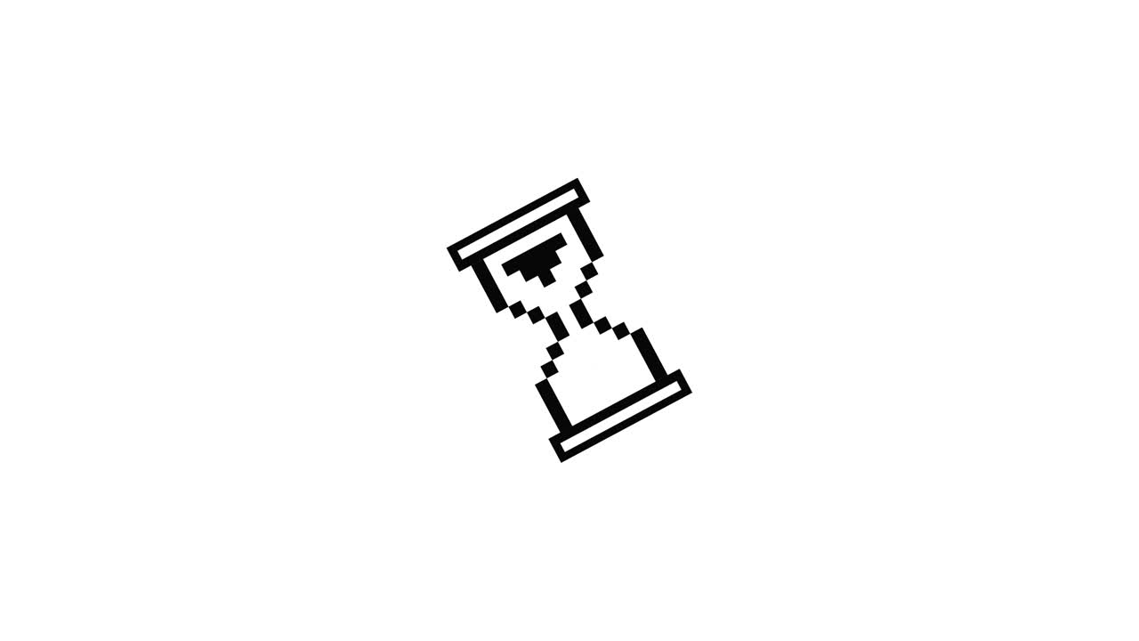 Loading hourglass cursor loop animation green screen hourglass waiting sign on transparent