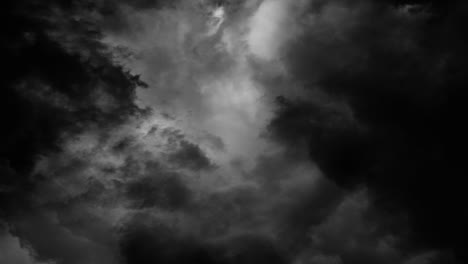 4k gray clouds in dark sky and thunderstorms