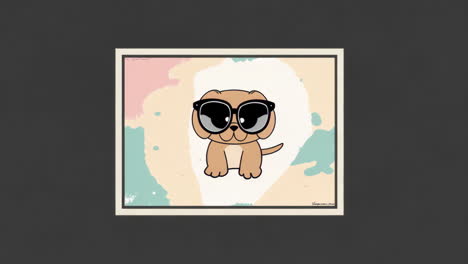 a cute cartoon puppy wearing sunglasses