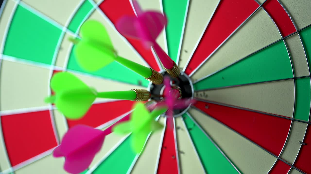 다트 보드의 클로즈업