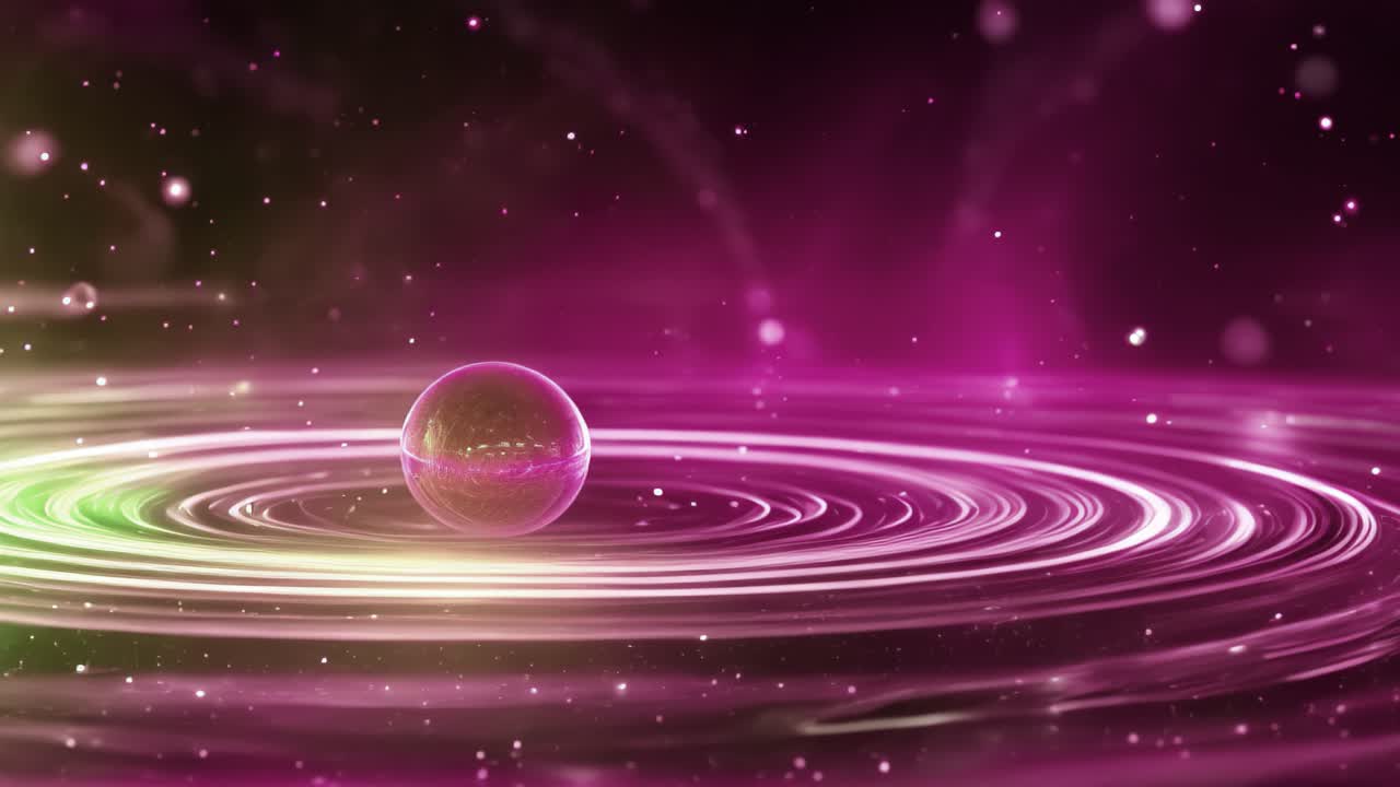 Abstract Pink Galaxy with Planet