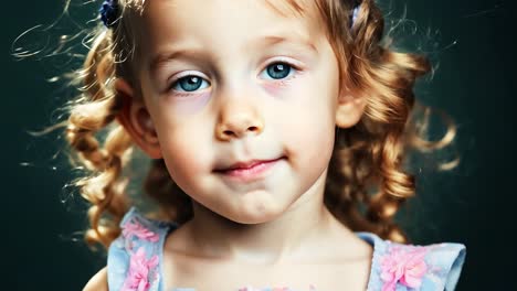 adorable little girl with blonde hair and blue eyes