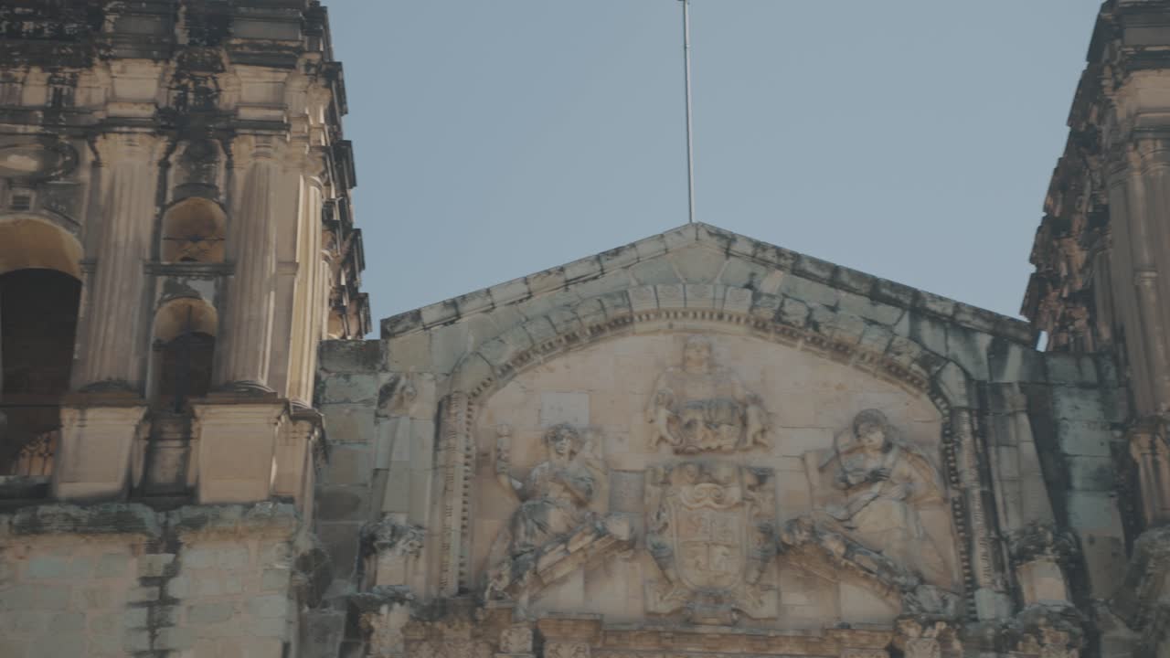 Close-up of Cathedral in Oaxaca, Mexico