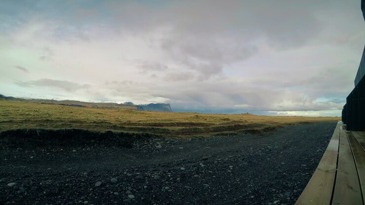 Clouds Rolling Over Icelandic Landscape