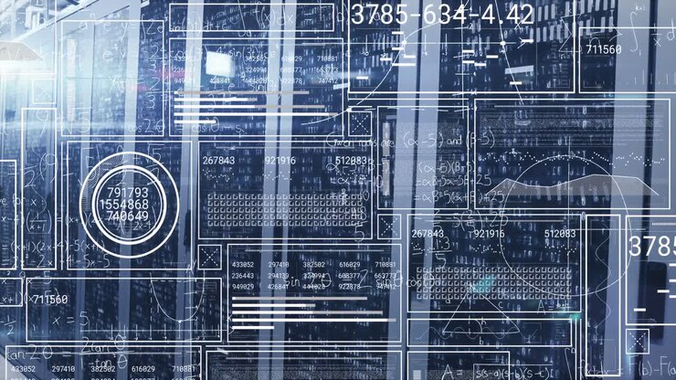 Animation of data processing over server room