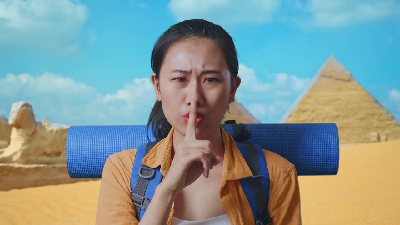 Tourist in Egypt Asking for Silence