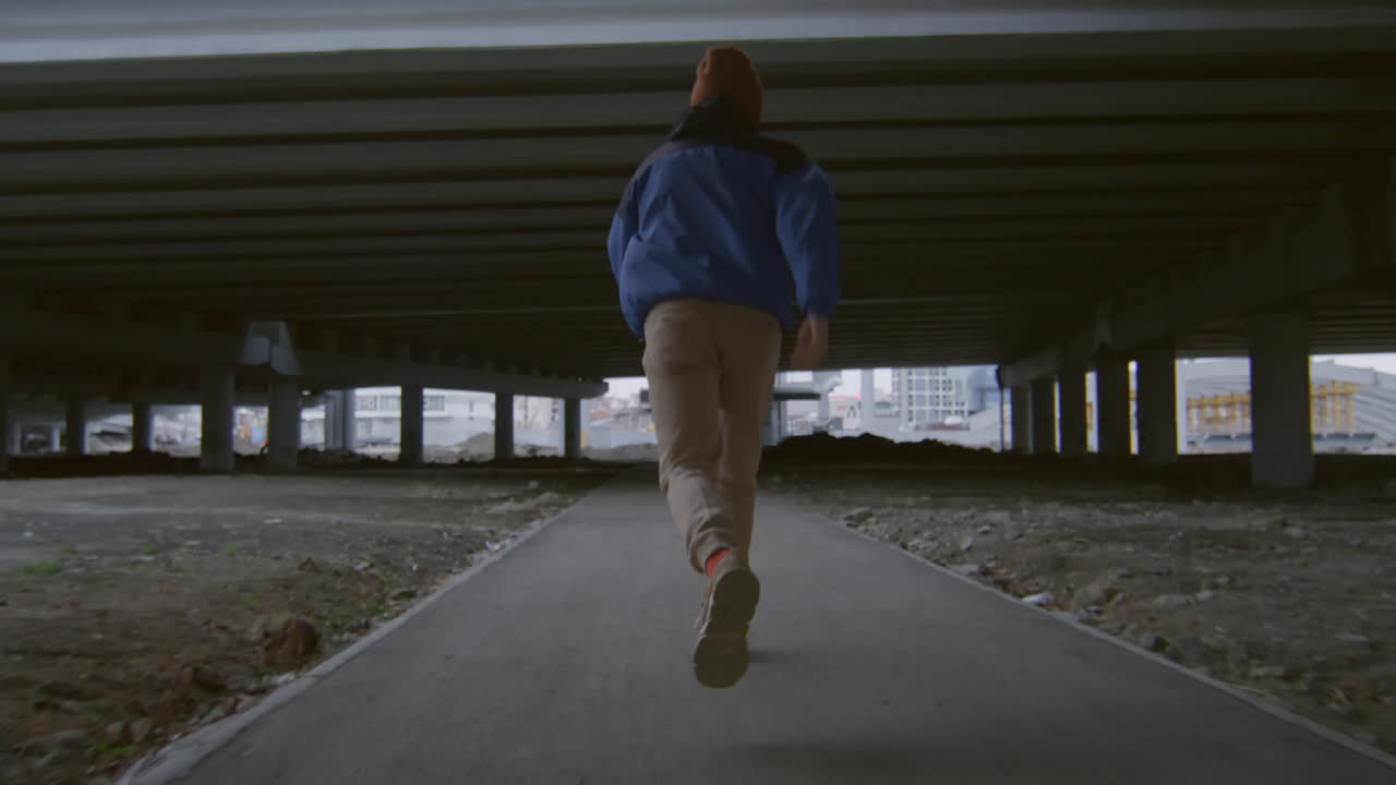 Young Parkourist Performing Side Flip