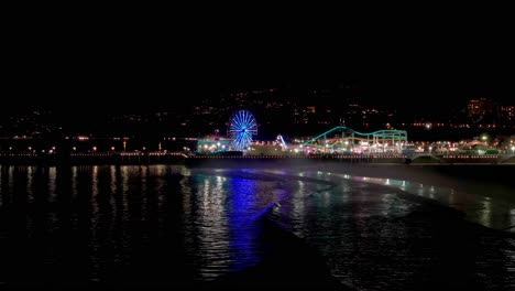 santa monica pier at night