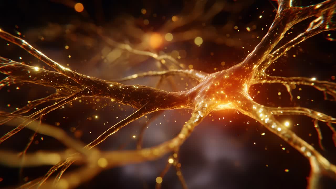 This mesmerizing visualization of the neural network showcases intricate neural connections, glowing synapses, and sparkling pathways that define the complexity and beauty of the brain's communication system