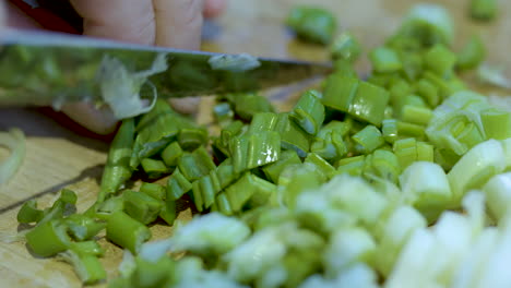 cutting spring onion