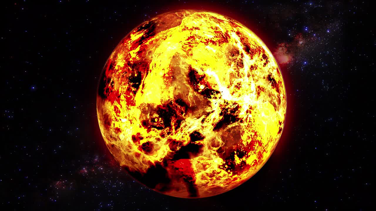 animación de nuestra estrella, el sol, una gran bola de gas en el centro de nuestro sistema solar. resolución 4k.