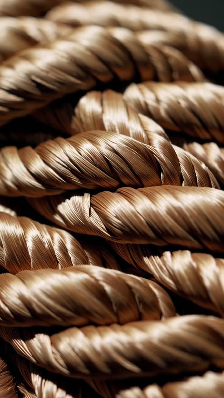Close-up of Gold Silk Rope Texture