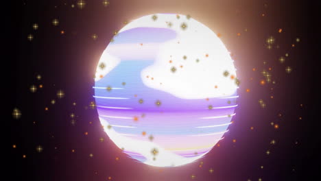 animation of light spots over globe on black background
